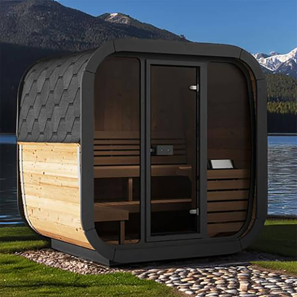 SaunaLife Model CL5G 4-Person Cube-Series Luxury Wooden Outdoor Home Sauna Kit [SL-MODELCL5G] (SAK91835)
