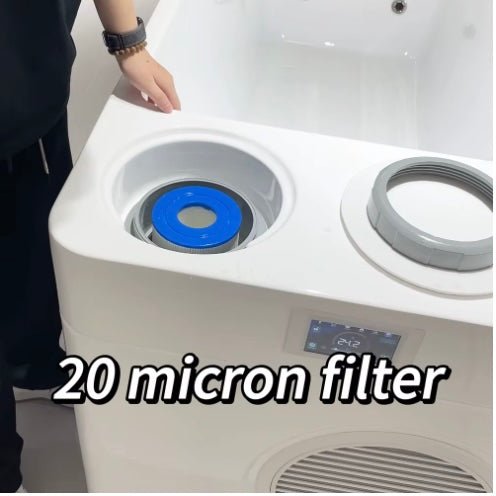 Wood/Stainless Steel Plunge Pool With Integrated Chiller/Heater