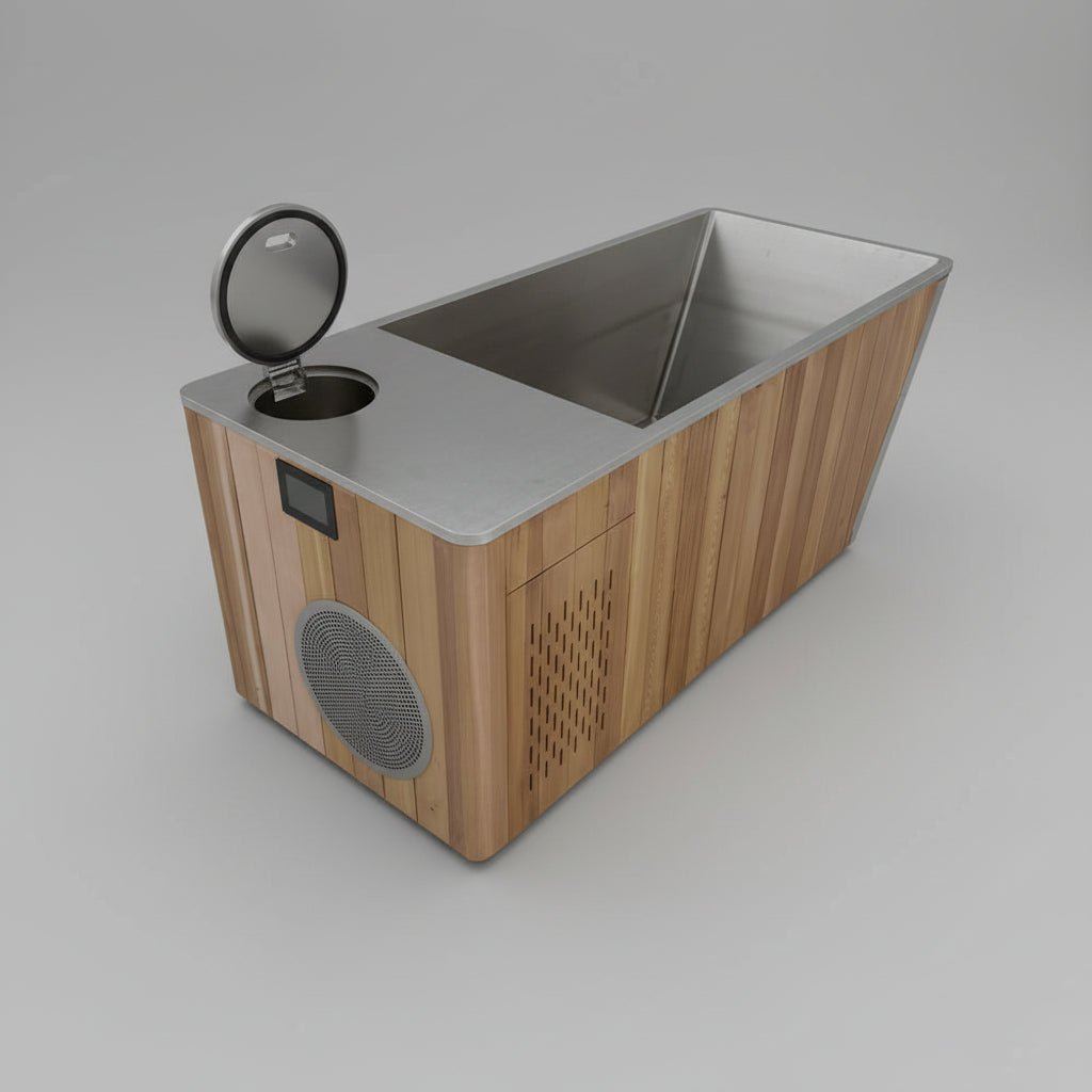Wood/Stainless Steel Plunge Pool With Integrated Chiller/Heater